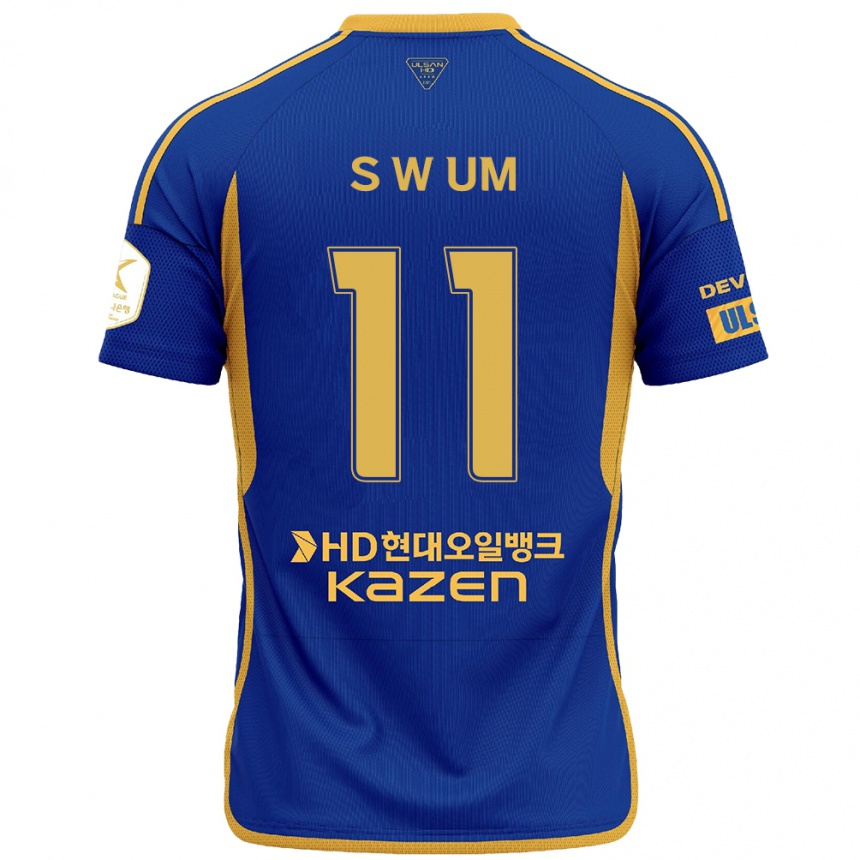 Kids Football Won-Sang Um #11 Blue Yellow Home Jersey 2024/25 T-Shirt Uk