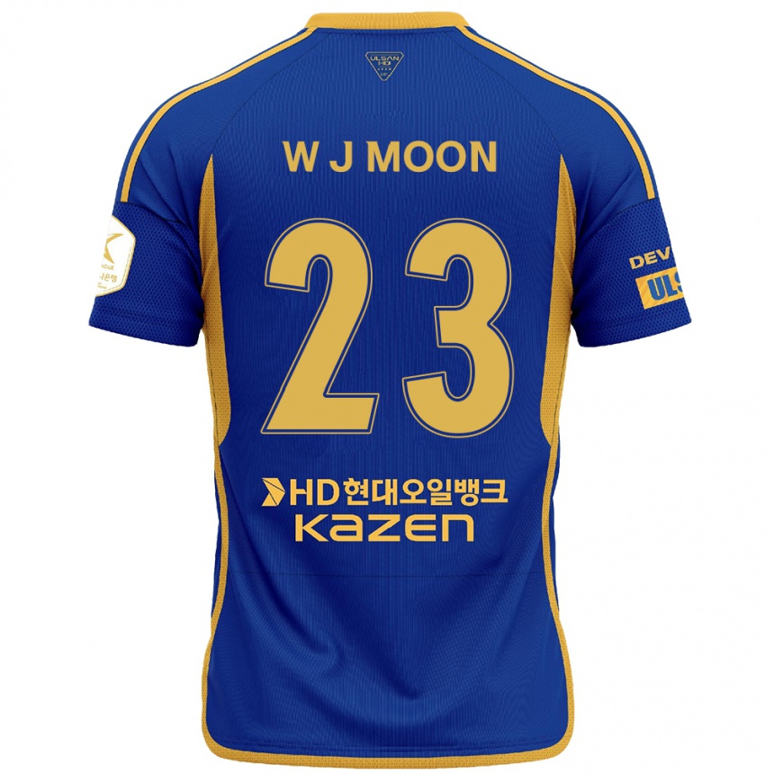 Kids Football Ji-Won Moon #23 Blue Yellow Home Jersey 2024/25 T-Shirt Uk