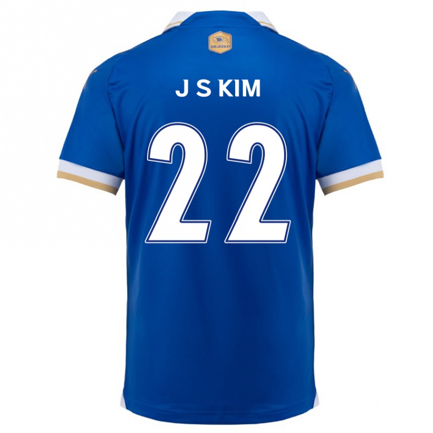 Kids Football Sang-Jun Kim #22 Blue White Home Jersey 2024/25 T-Shirt Uk