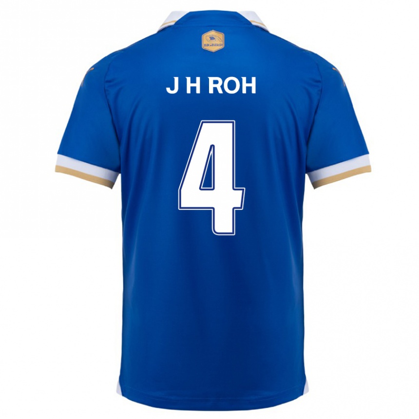 Kids Football Hyun-Jun Roh #4 Blue White Home Jersey 2024/25 T-Shirt Uk