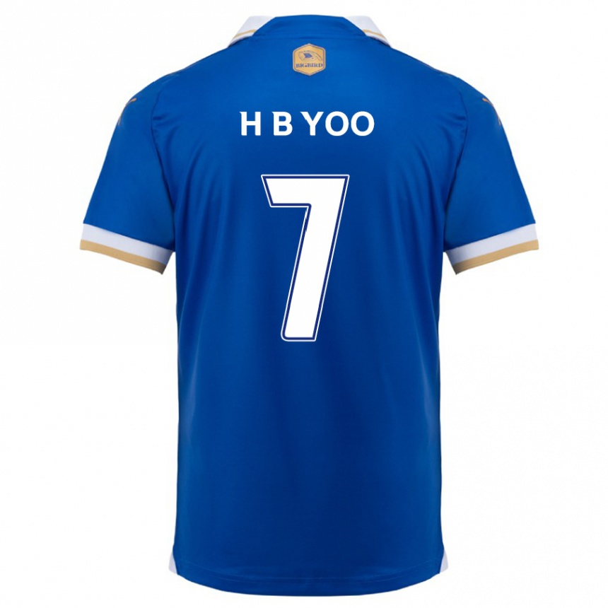 Kids Football Byung-Heon Yoo #7 Blue White Home Jersey 2024/25 T-Shirt Uk