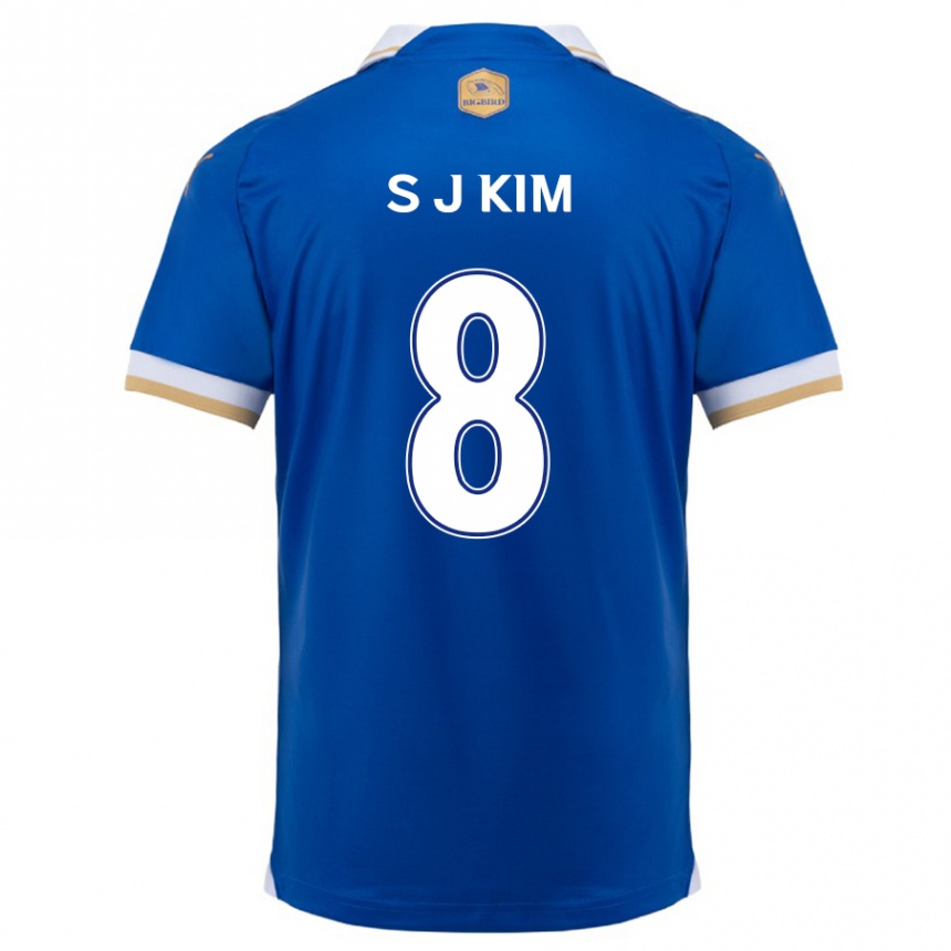 Kids Football Ji-Sung Kim #8 Blue White Home Jersey 2024/25 T-Shirt Uk