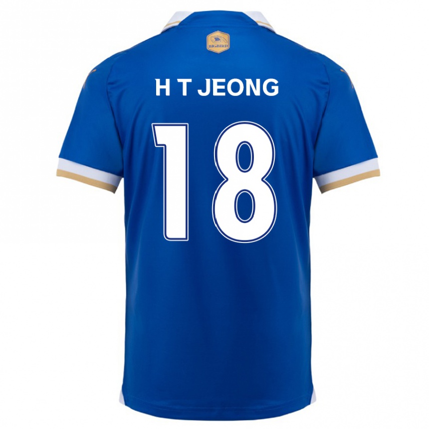 Kids Football Tae-Hwan Jeong #18 Blue White Home Jersey 2024/25 T-Shirt Uk