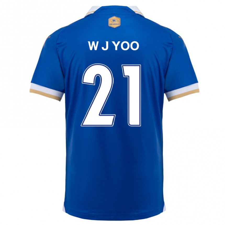 Kids Football Jin-Wook Yoo #21 Blue White Home Jersey 2024/25 T-Shirt Uk