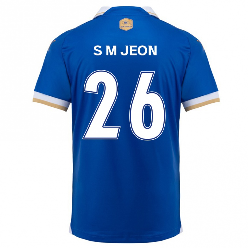 Kids Football Min-Seung Jeon #26 Blue White Home Jersey 2024/25 T-Shirt Uk