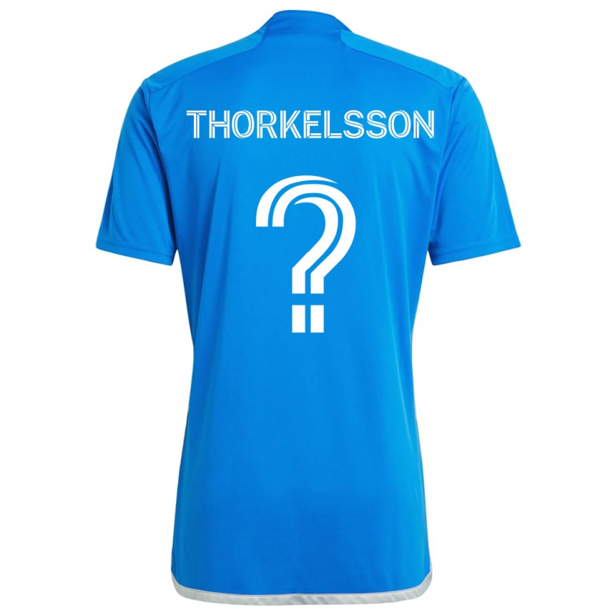 Kids Football Róbert Orri Thorkelsson #0 Blue White Home Jersey 2024/25 T-Shirt Uk