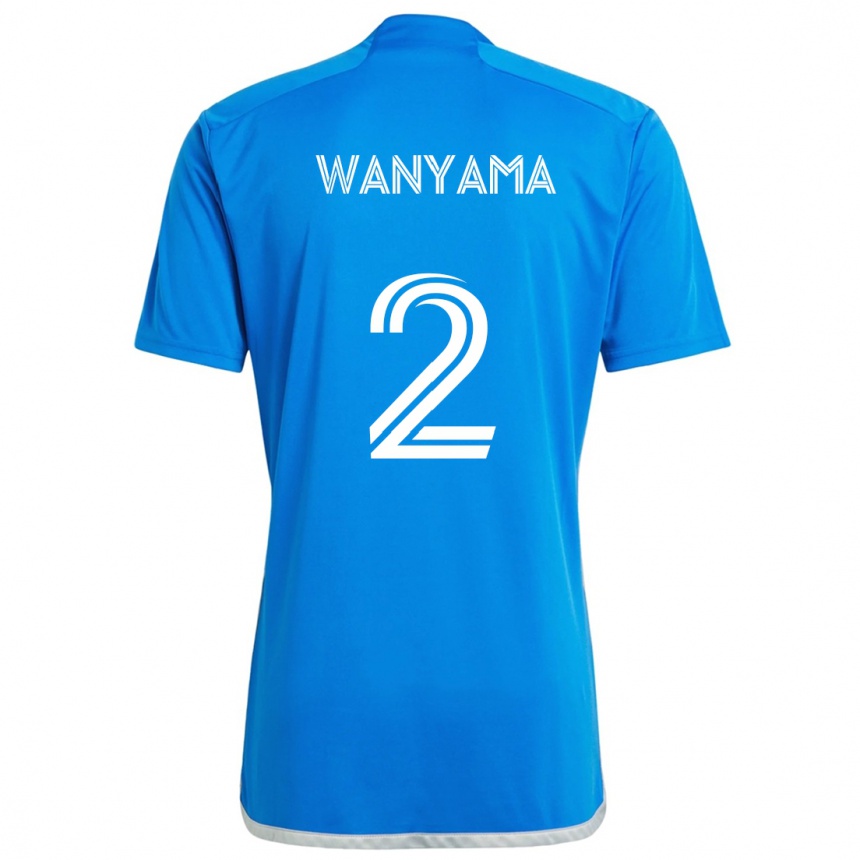 Kids Football Victor Wanyama #2 Blue White Home Jersey 2024/25 T-Shirt Uk