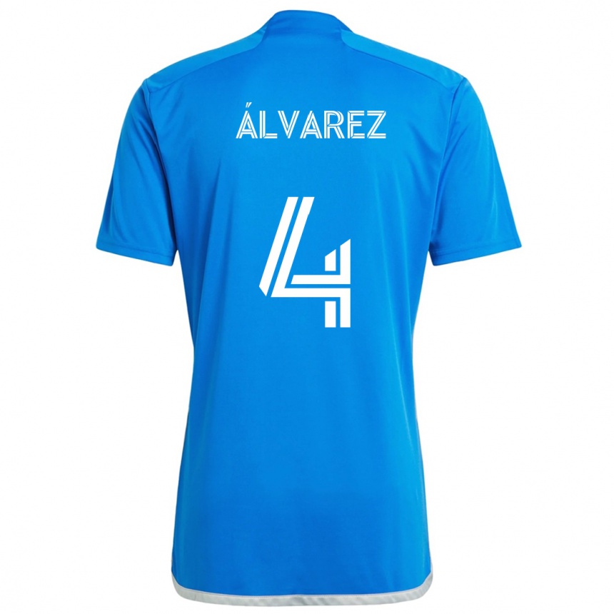 Kids Football Fernando Álvarez #4 Blue White Home Jersey 2024/25 T-Shirt Uk