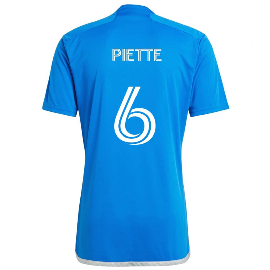 Kids Football Samuel Piette #6 Blue White Home Jersey 2024/25 T-Shirt Uk