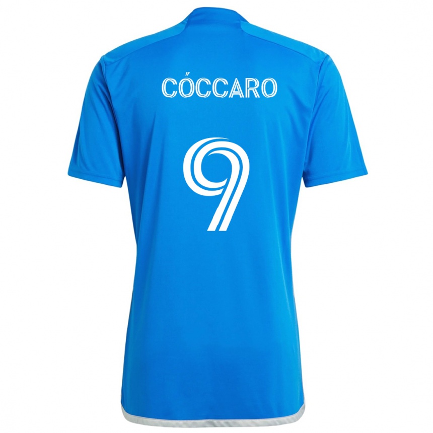 Kids Football Matías Cóccaro #9 Blue White Home Jersey 2024/25 T-Shirt Uk