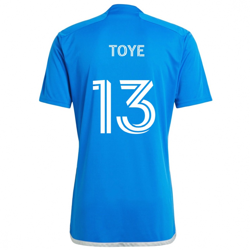 Kids Football Mason Toye #13 Blue White Home Jersey 2024/25 T-Shirt Uk