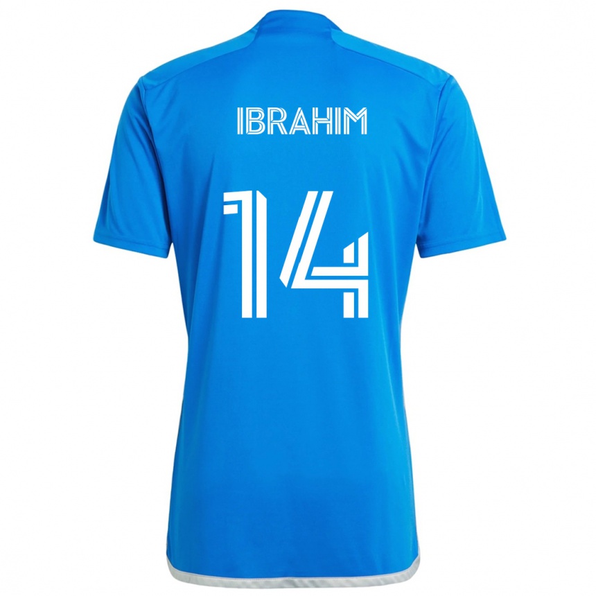 Kids Football Sunusi Ibrahim #14 Blue White Home Jersey 2024/25 T-Shirt Uk