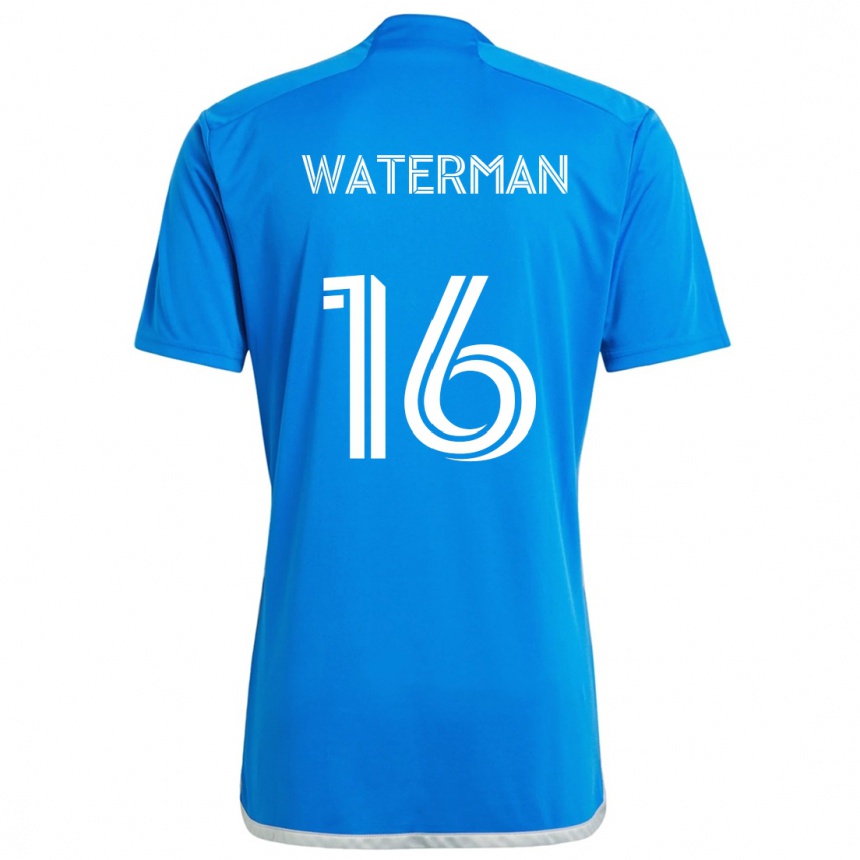 Kids Football Joel Waterman #16 Blue White Home Jersey 2024/25 T-Shirt Uk