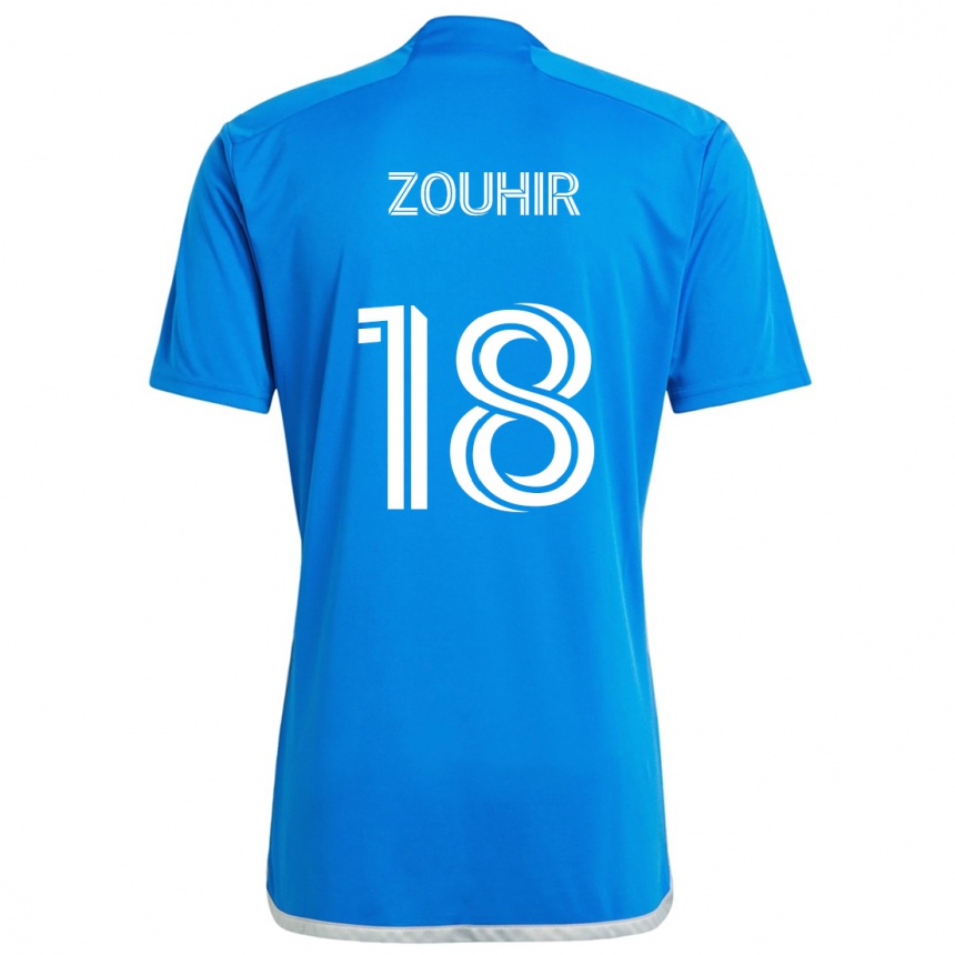 Kids Football Rida Zouhir #18 Blue White Home Jersey 2024/25 T-Shirt Uk