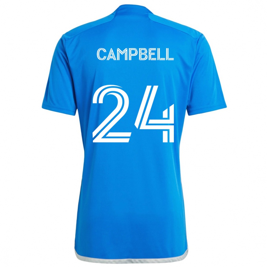 Kids Football George Campbell #24 Blue White Home Jersey 2024/25 T-Shirt Uk