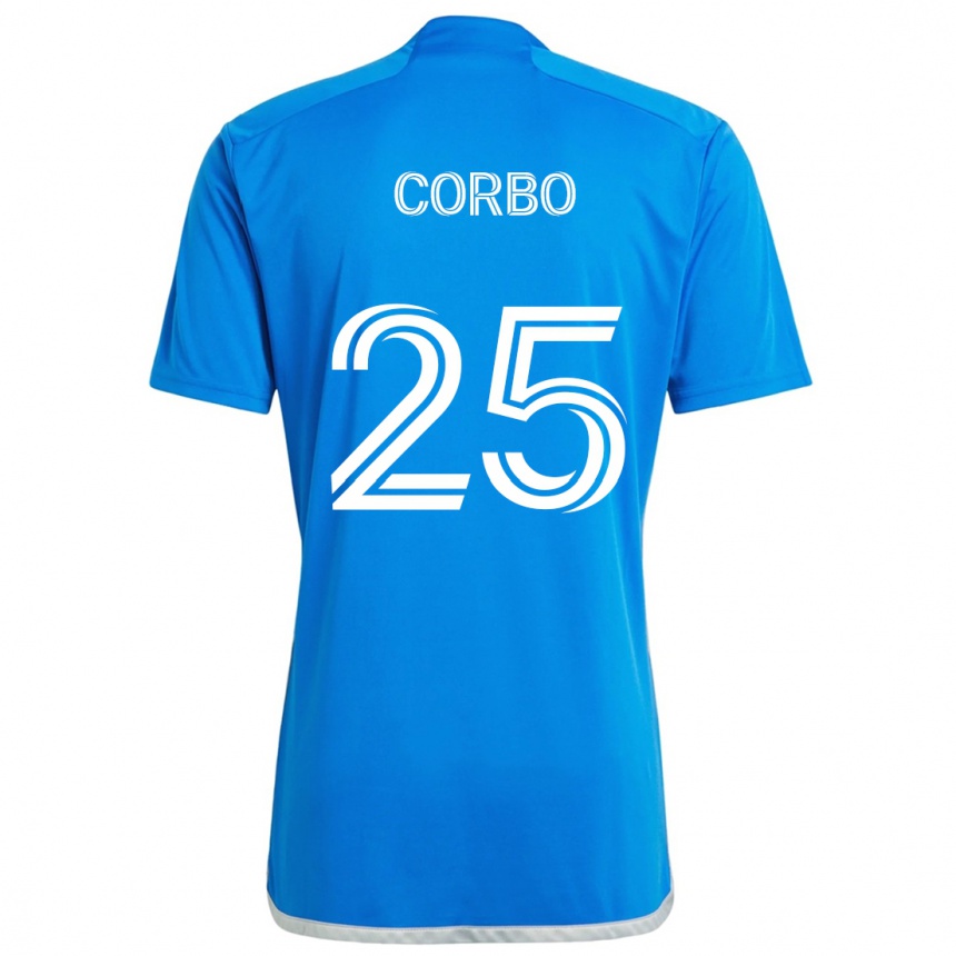 Kids Football Gabriele Corbo #25 Blue White Home Jersey 2024/25 T-Shirt Uk