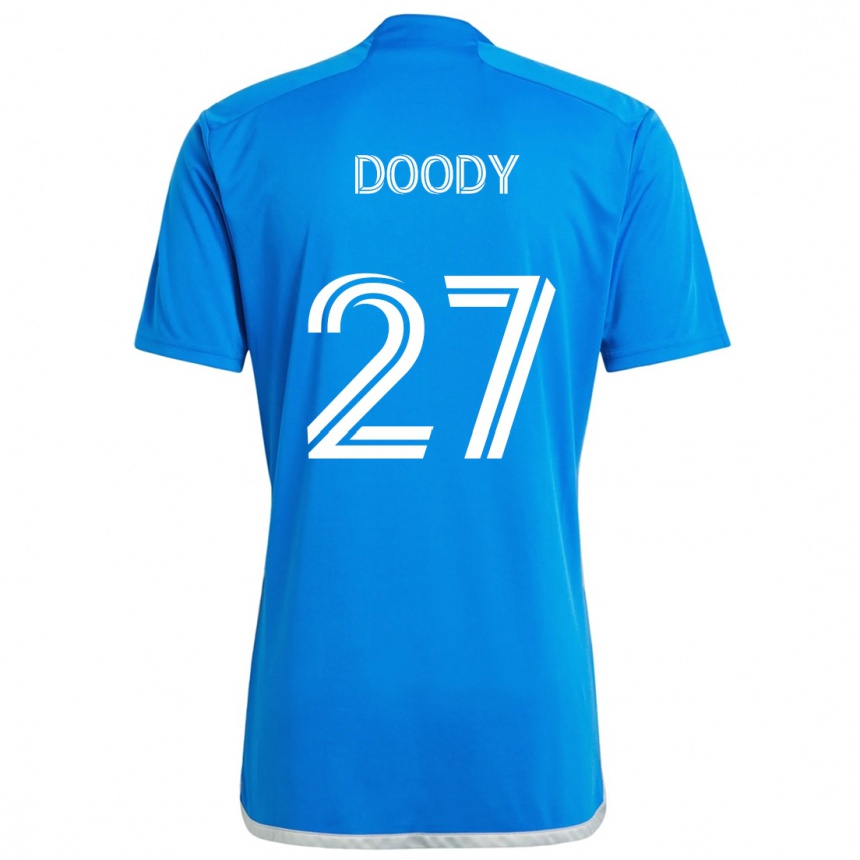 Kids Football Grayson Doody #27 Blue White Home Jersey 2024/25 T-Shirt Uk