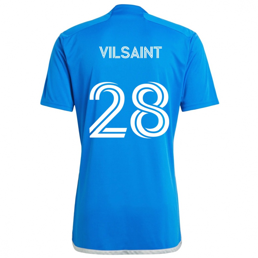 Kids Football Jules-Anthony Vilsaint #28 Blue White Home Jersey 2024/25 T-Shirt Uk