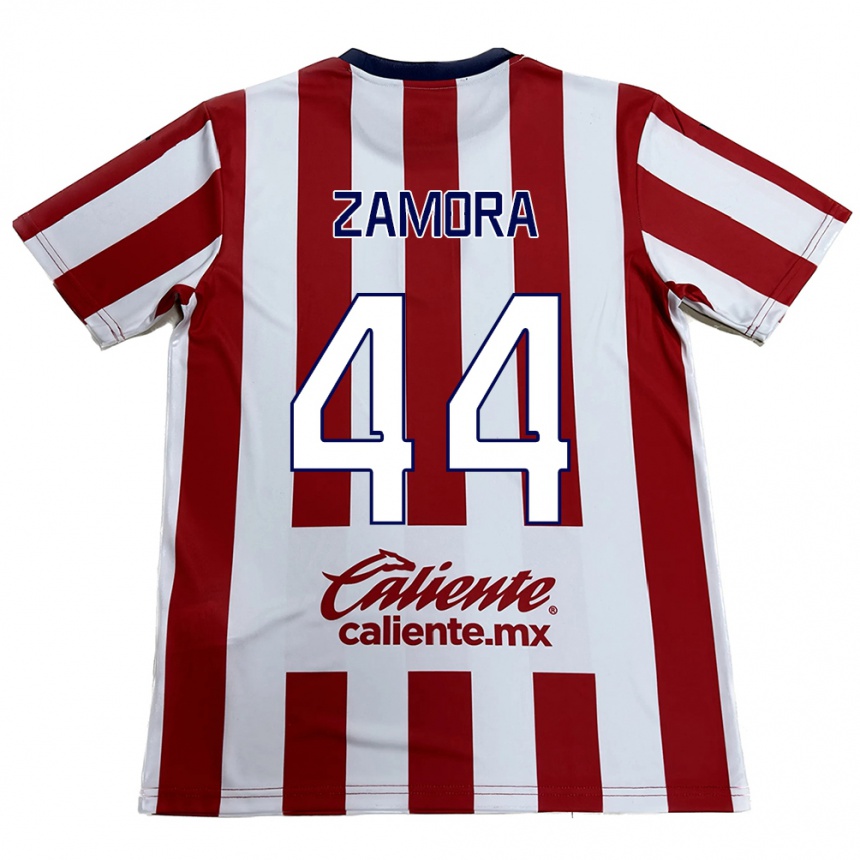 Kids Football Saúl Zamora #44 Red White Home Jersey 2024/25 T-Shirt Uk