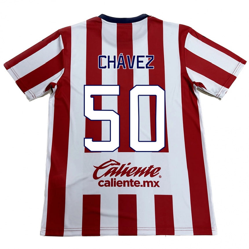 Kids Football Mateo Chávez #50 Red White Home Jersey 2024/25 T-Shirt Uk