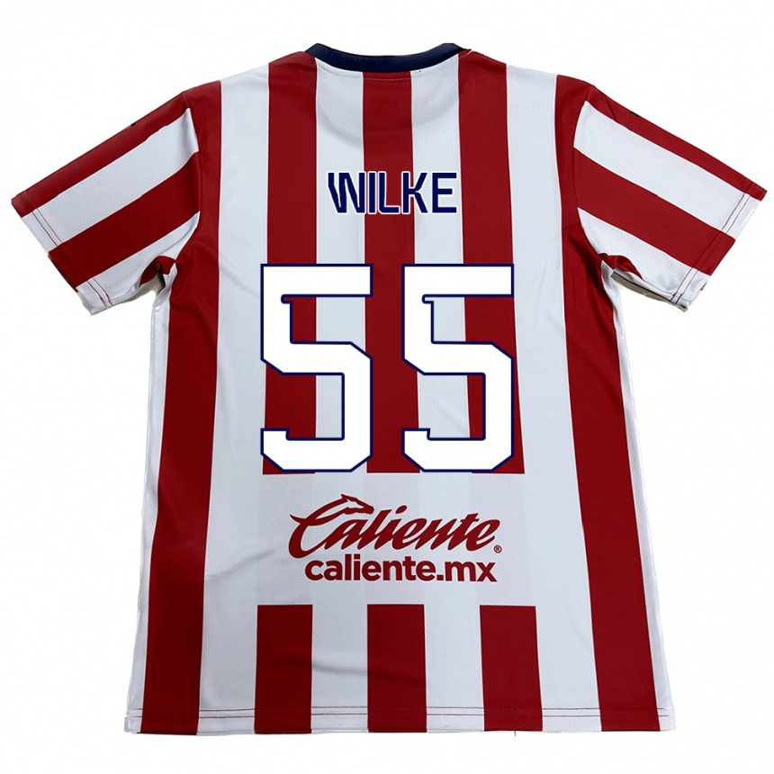 Kids Football Teun Wilke #55 Red White Home Jersey 2024/25 T-Shirt Uk