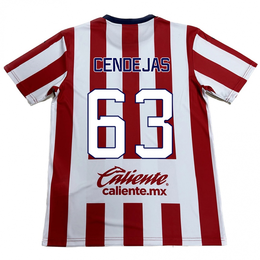 Kids Football Matías Cendejas #63 Red White Home Jersey 2024/25 T-Shirt Uk