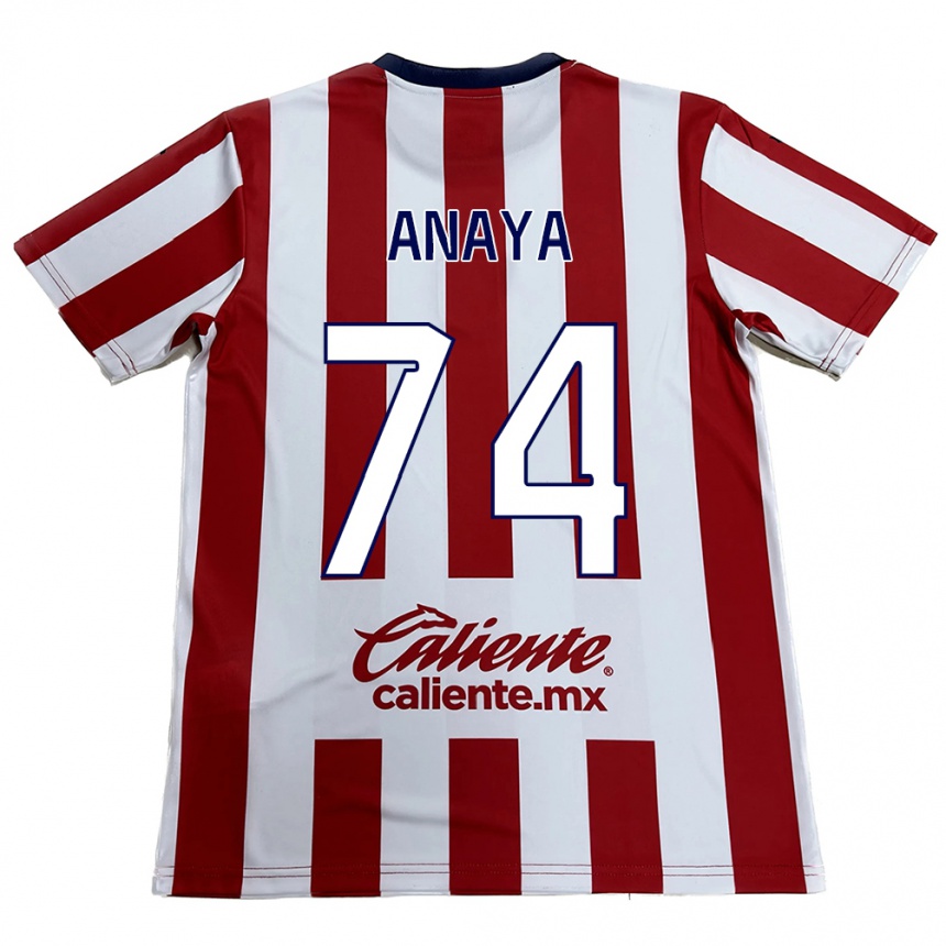 Kids Football Mario Anaya #74 Red White Home Jersey 2024/25 T-Shirt Uk