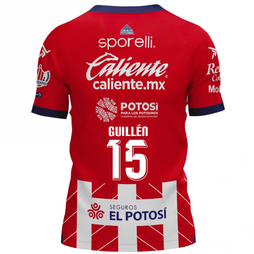 Kids Football Daniel Guillén #15 Red White Home Jersey 2024/25 T-Shirt Uk