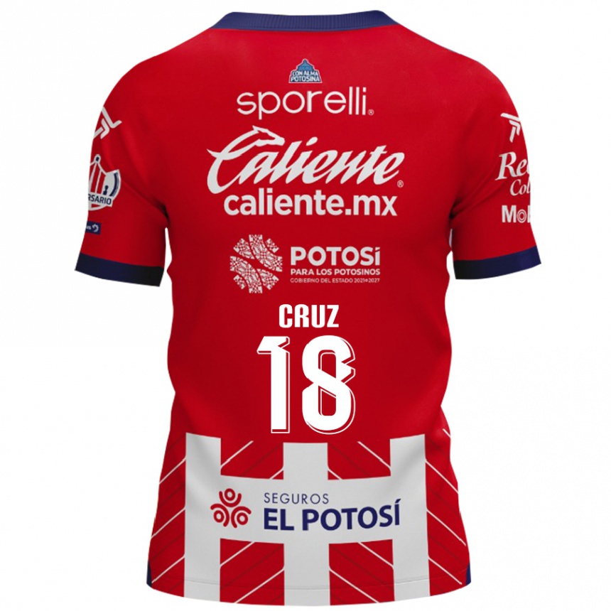 Kids Football Aldo Cruz #18 Red White Home Jersey 2024/25 T-Shirt Uk