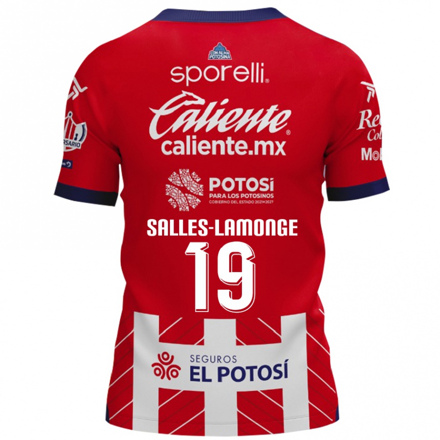 Kids Football Sébastien Salles-Lamonge #19 Red White Home Jersey 2024/25 T-Shirt Uk