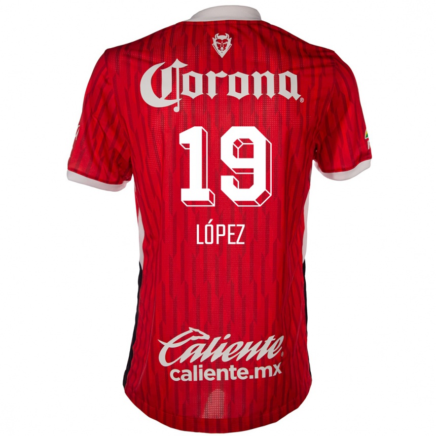 Kids Football Iván López #19 Red White Home Jersey 2024/25 T-Shirt Uk