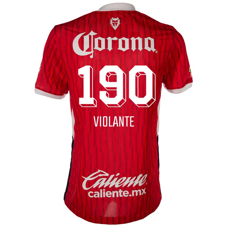 Kids Football Isaías Violante #190 Red White Home Jersey 2024/25 T-Shirt Uk