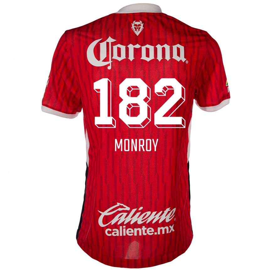 Kids Football Brayan Monroy #182 Red White Home Jersey 2024/25 T-Shirt Uk