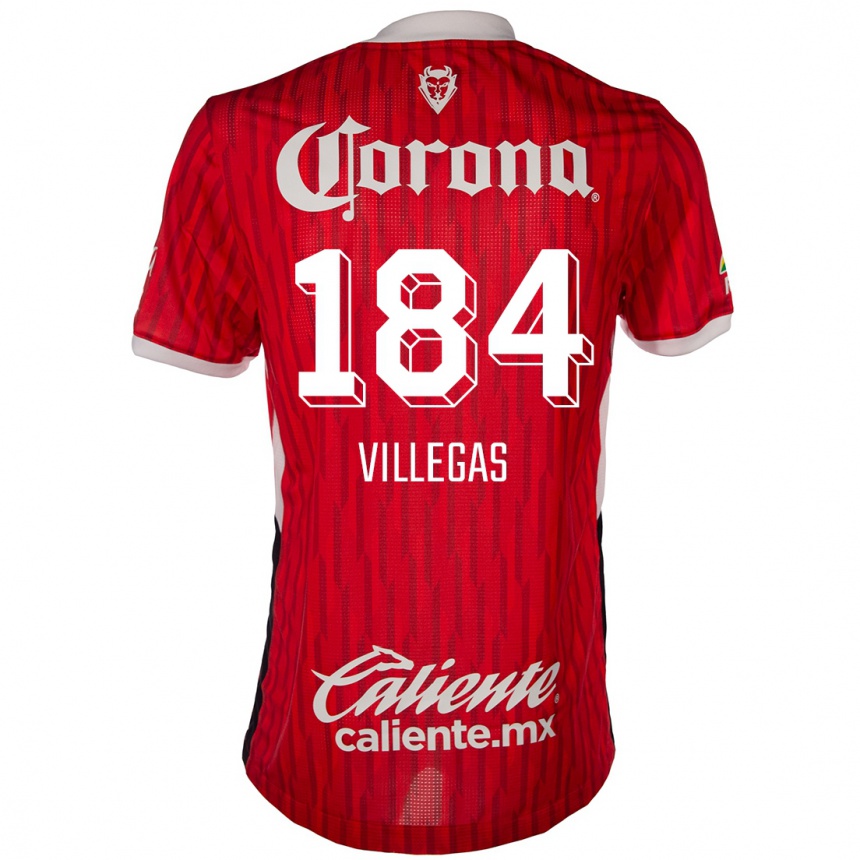 Kids Football Abraham Villegas #184 Red White Home Jersey 2024/25 T-Shirt Uk