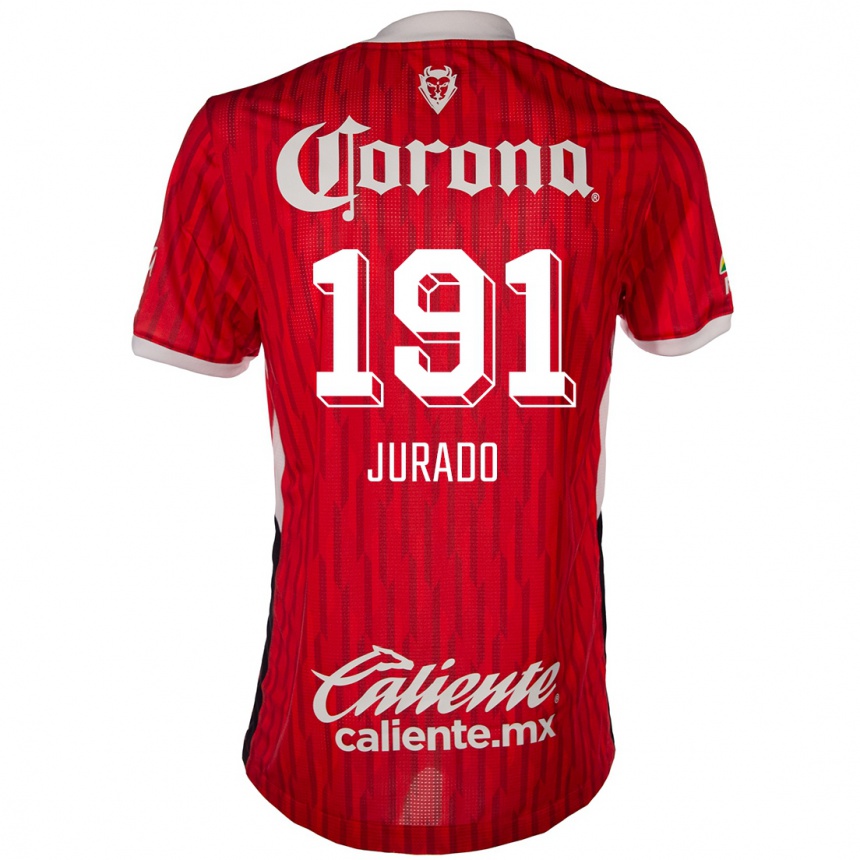 Kids Football Pablo Jurado #191 Red White Home Jersey 2024/25 T-Shirt Uk