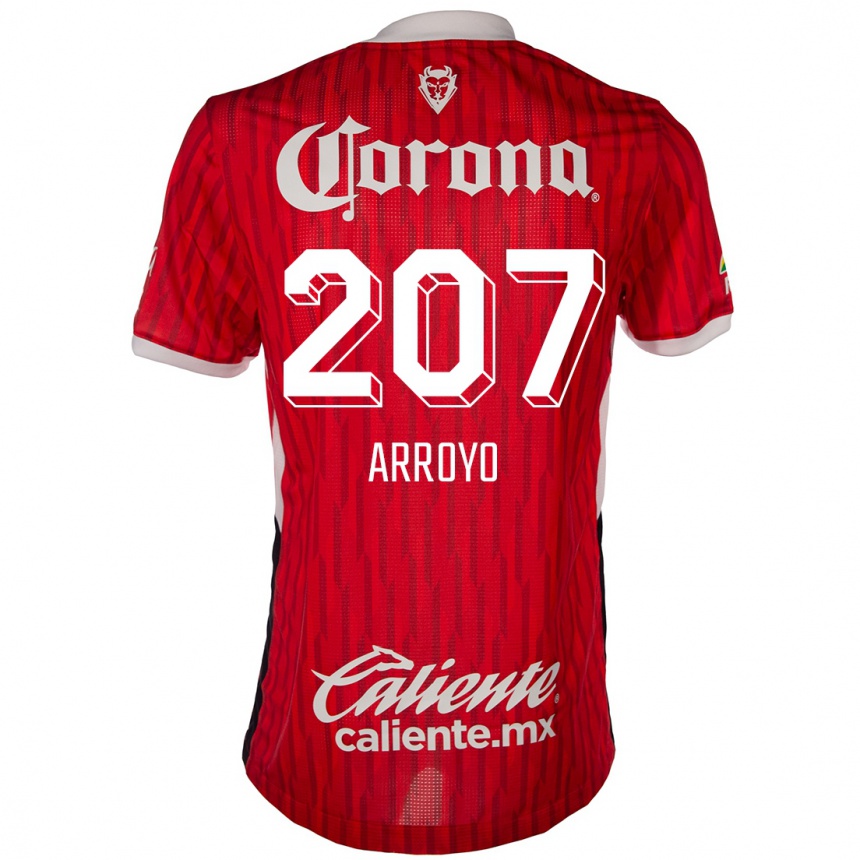 Kids Football José Arroyo #207 Red White Home Jersey 2024/25 T-Shirt Uk