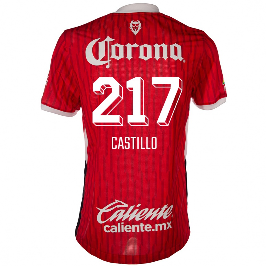 Kids Football Klever Castillo #217 Red White Home Jersey 2024/25 T-Shirt Uk