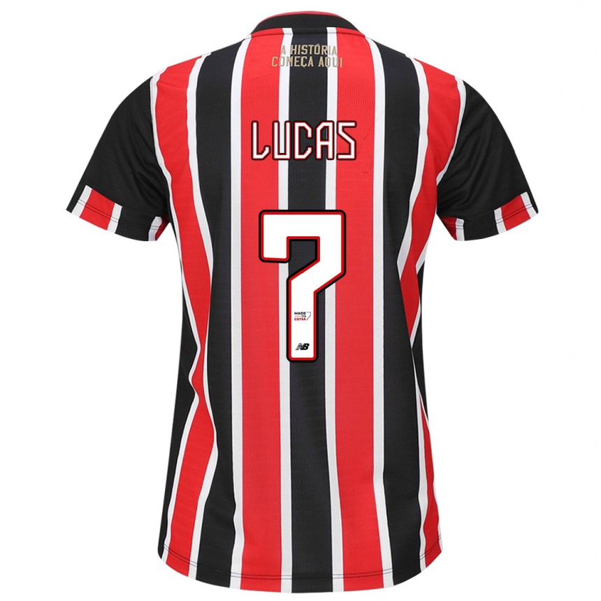 Kids Football Lucas Moura #7 Black Red White Away Jersey 2024/25 T-Shirt Uk