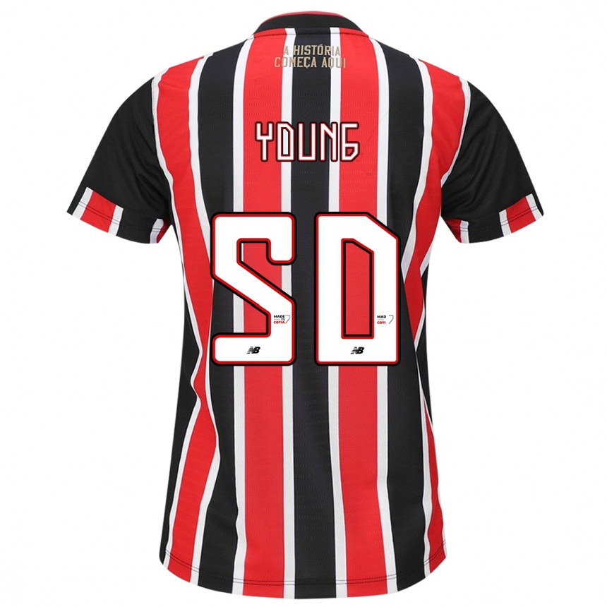 Kids Football Young #50 Black Red White Away Jersey 2024/25 T-Shirt Uk