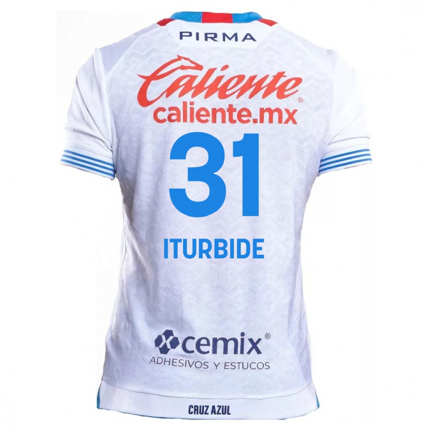 Kids Football Luis Iturbide #31 White Blue Away Jersey 2024/25 T-Shirt Uk