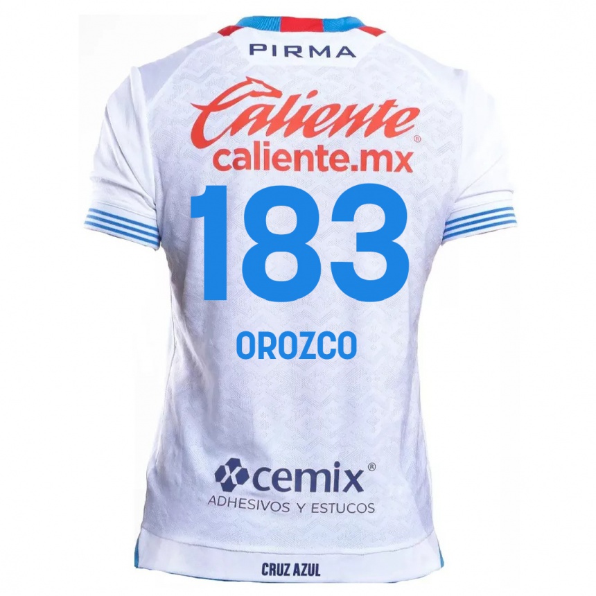 Kids Football Fabrizzio Orozco #183 White Blue Away Jersey 2024/25 T-Shirt Uk