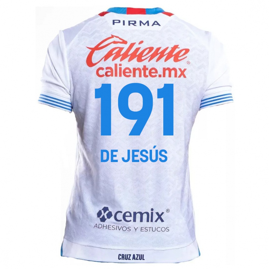 Kids Football Luis De Jesús #191 White Blue Away Jersey 2024/25 T-Shirt Uk