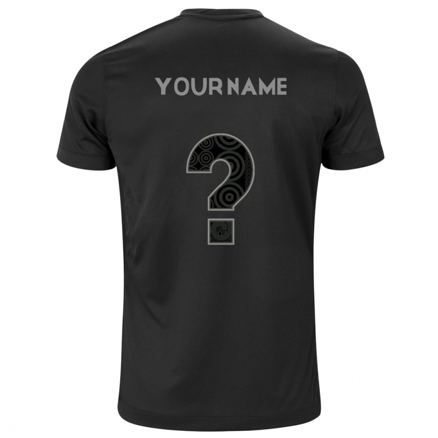 Kids Football Your Name #0 Black Away Jersey 2024/25 T-Shirt Uk