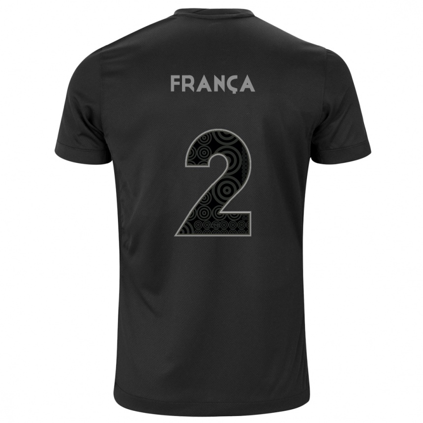 Kids Football Matheus França #2 Black Away Jersey 2024/25 T-Shirt Uk