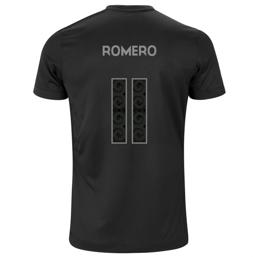 Kids Football Angel Romero #11 Black Away Jersey 2024/25 T-Shirt Uk