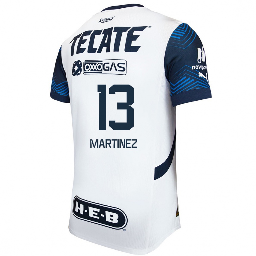 Kids Football Jaziel Martínez #13 White Blue Away Jersey 2024/25 T-Shirt Uk