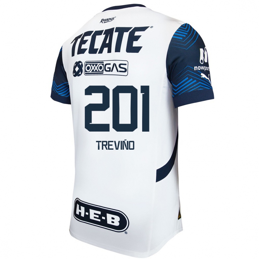 Kids Football José Treviño #201 White Blue Away Jersey 2024/25 T-Shirt Uk