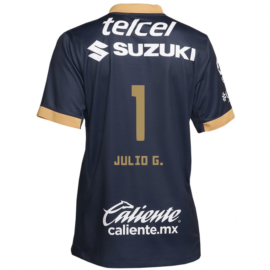 Kids Football Julio González #1 Obsidian Gold White Away Jersey 2024/25 T-Shirt Uk