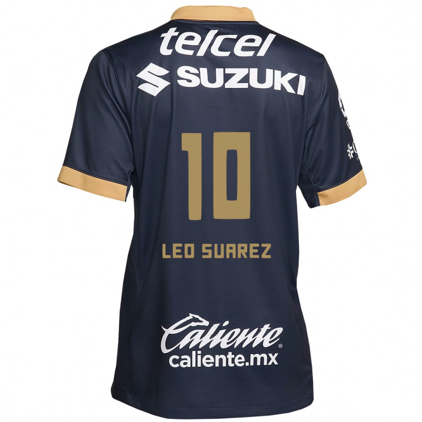 Kids Football Leo Suárez #10 Obsidian Gold White Away Jersey 2024/25 T-Shirt Uk