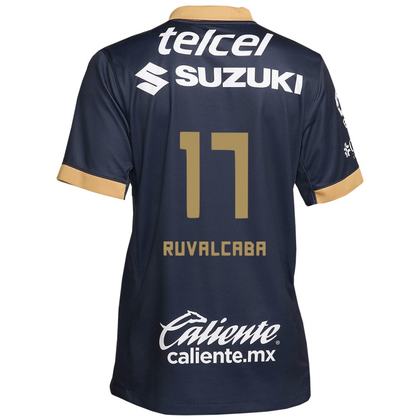 Kids Football Jorge Ruvalcaba #17 Obsidian Gold White Away Jersey 2024/25 T-Shirt Uk